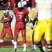 South Carolina cornerback Victor Hampton and defensive end Jadeveon Clowney react to a fumble recovery and a hard tackle on Michigan running back Vincent Smith in the fourth quarter of the Outback Bowl at Raymond James Stadium in Tampa, Fla. on Tuesday, Jan. 1. Melanie Maxwell I AnnArbor.com